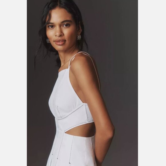 Brand New By Anthropologie Strappy Square-Neck Apron Midi Dress - Picture 2 of 8